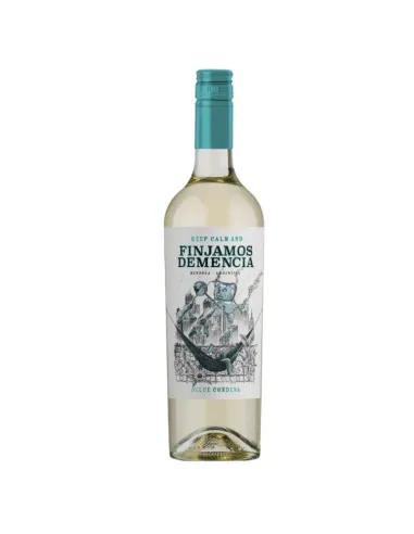 Botella de Finjamos Demencia Dulce Condena 750 ml, vino blanco