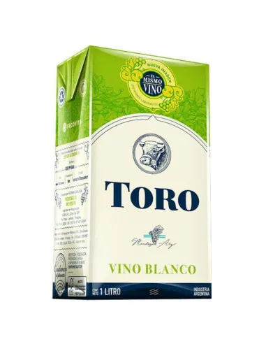 Botella de Toro Blanco Tetra Brick 1 L, vino blanco